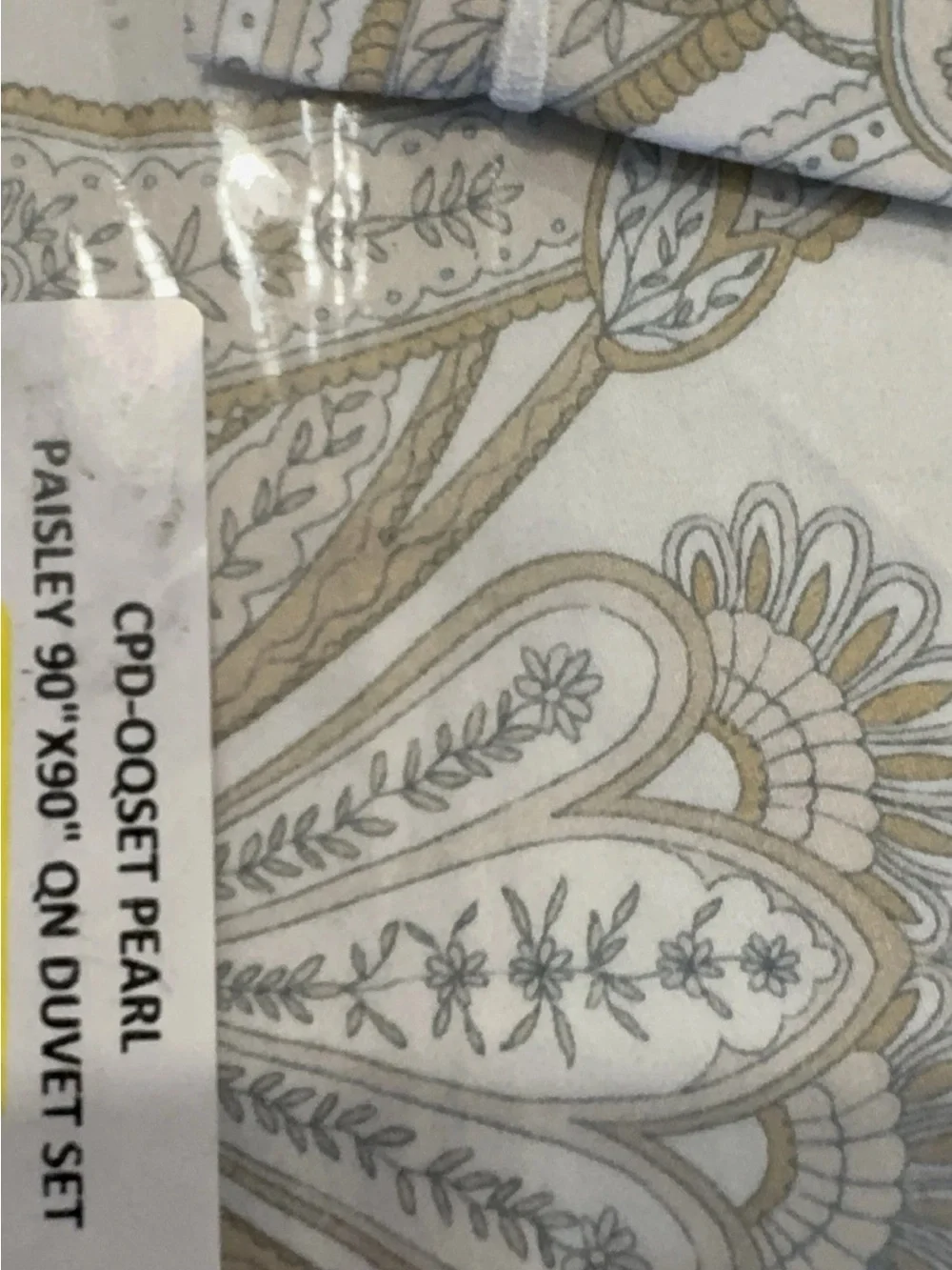 Peacock Alley PAISLEY PEARL CLASSIC PRINTED DUVET SET Neutral  Incl 2 Shams NEW